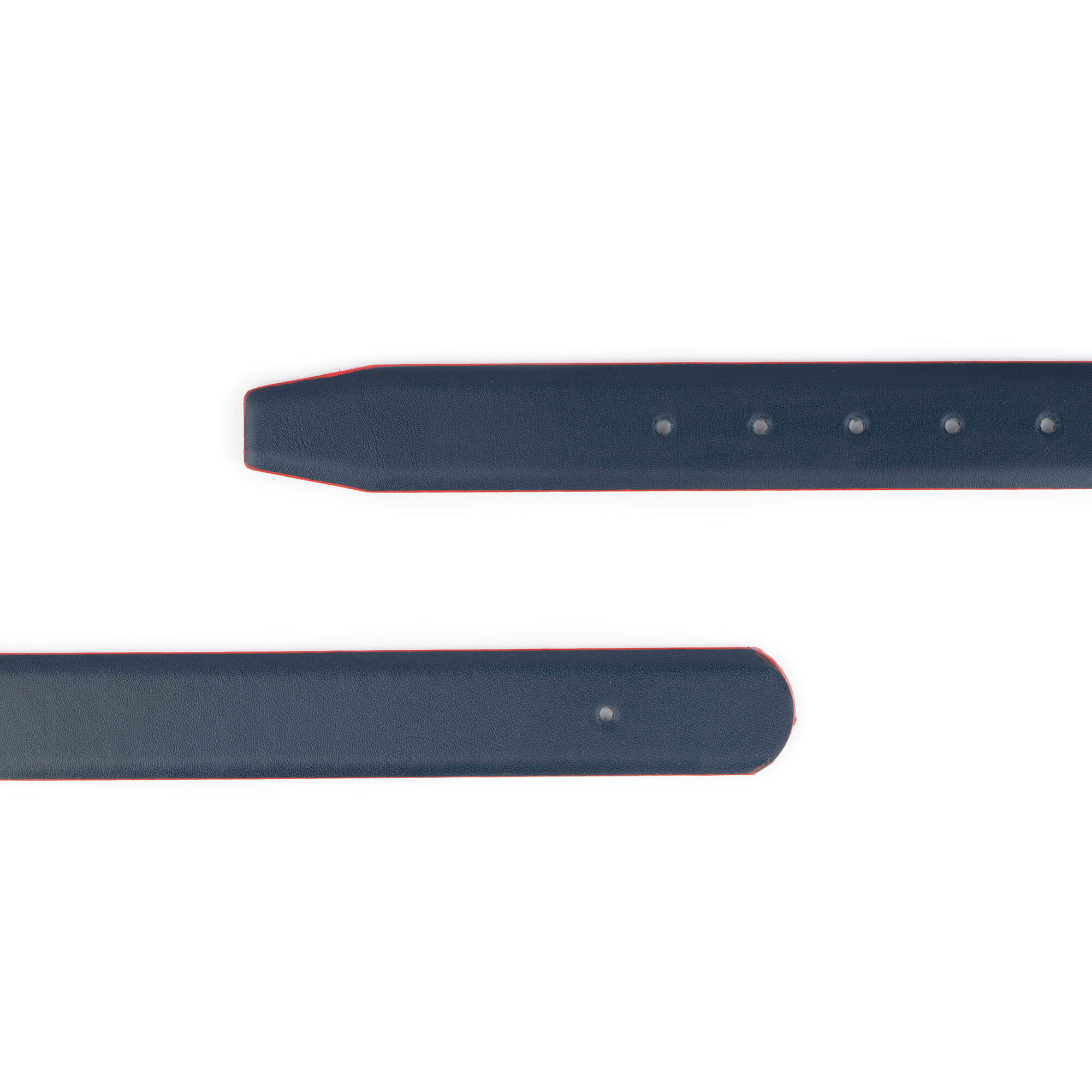 Genuine Blue Leather Belt for Dunhill Buckles - Reversible Light Gray with Red Trim - Perfect for Business & Casual Wear