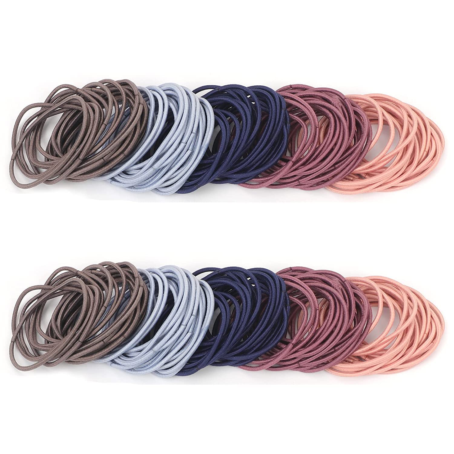 BELICIA 200 PCS No Metal Hair Ties - 2MM High Stretch Rubber Hair Bands for Women with Fine to Medium Hair | Perfect for Ponytails, Braids & Everyday Hairstyles