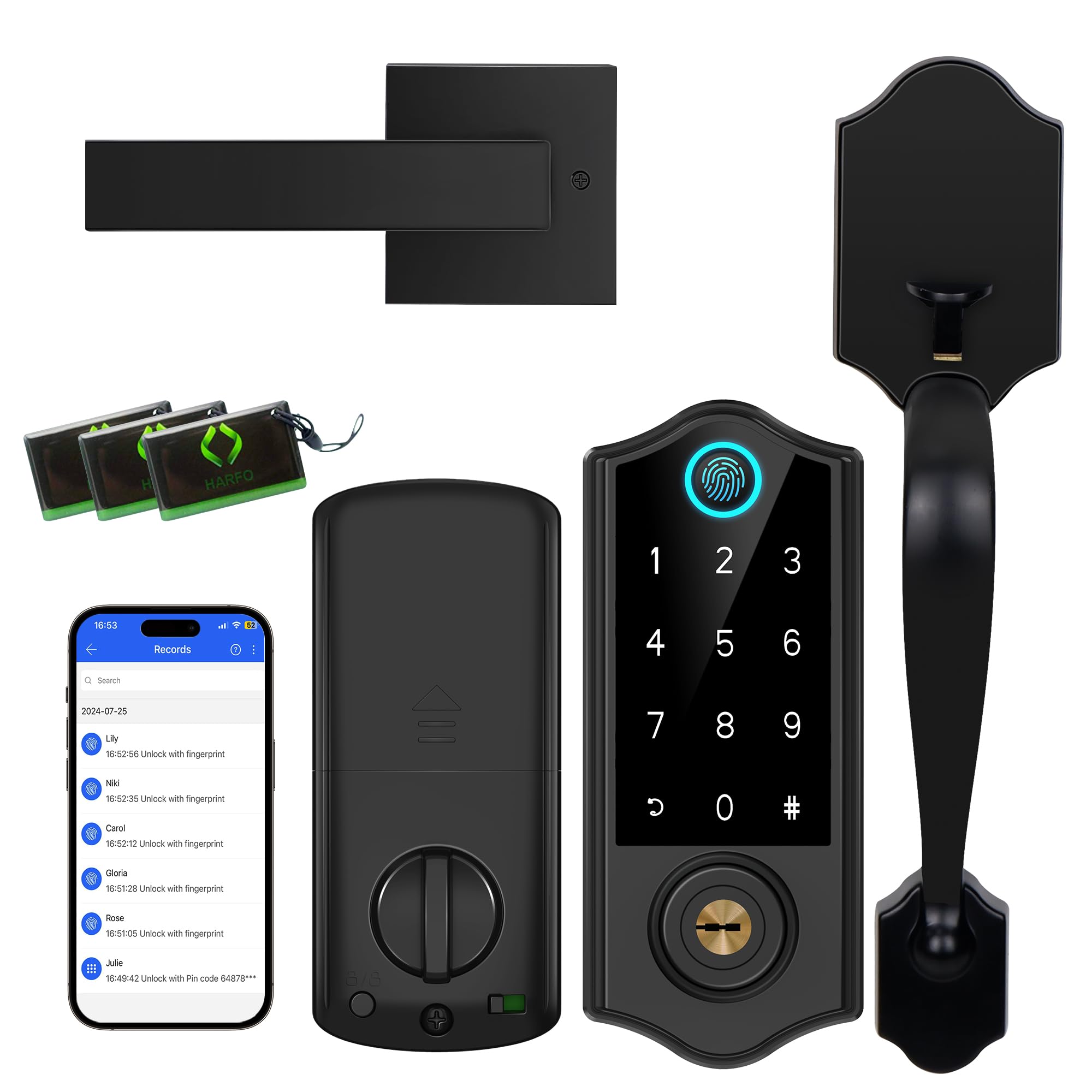 Harfo Smart Door Lock - Fingerprint, Keypad & App Control for Home Security