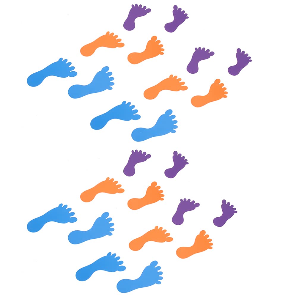 NUOBESTY 15 Pairs Non-Slip Kids Floor Stickers - Colorful Baby Footprint Decals for Nursery, Bedroom & Playroom - Safe PVC Floor Markers for Toddlers (Perfect for Learning to Walk & Room Decor)