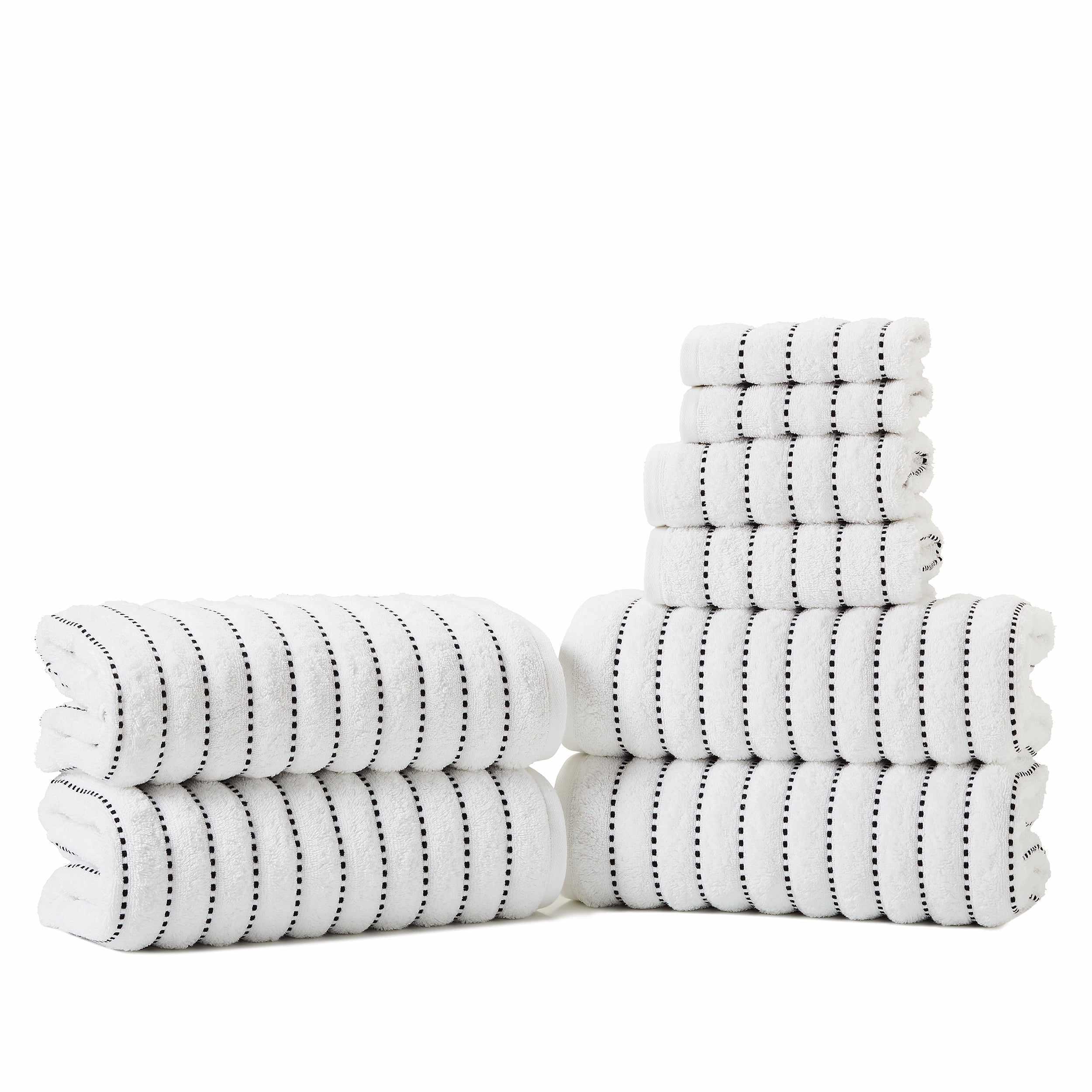 Premium Organic Cotton 8-Piece Bath Towel Set - 650 GSM Ultra Soft & Absorbent for Spa, Gym, and Luxury Bathroom Use