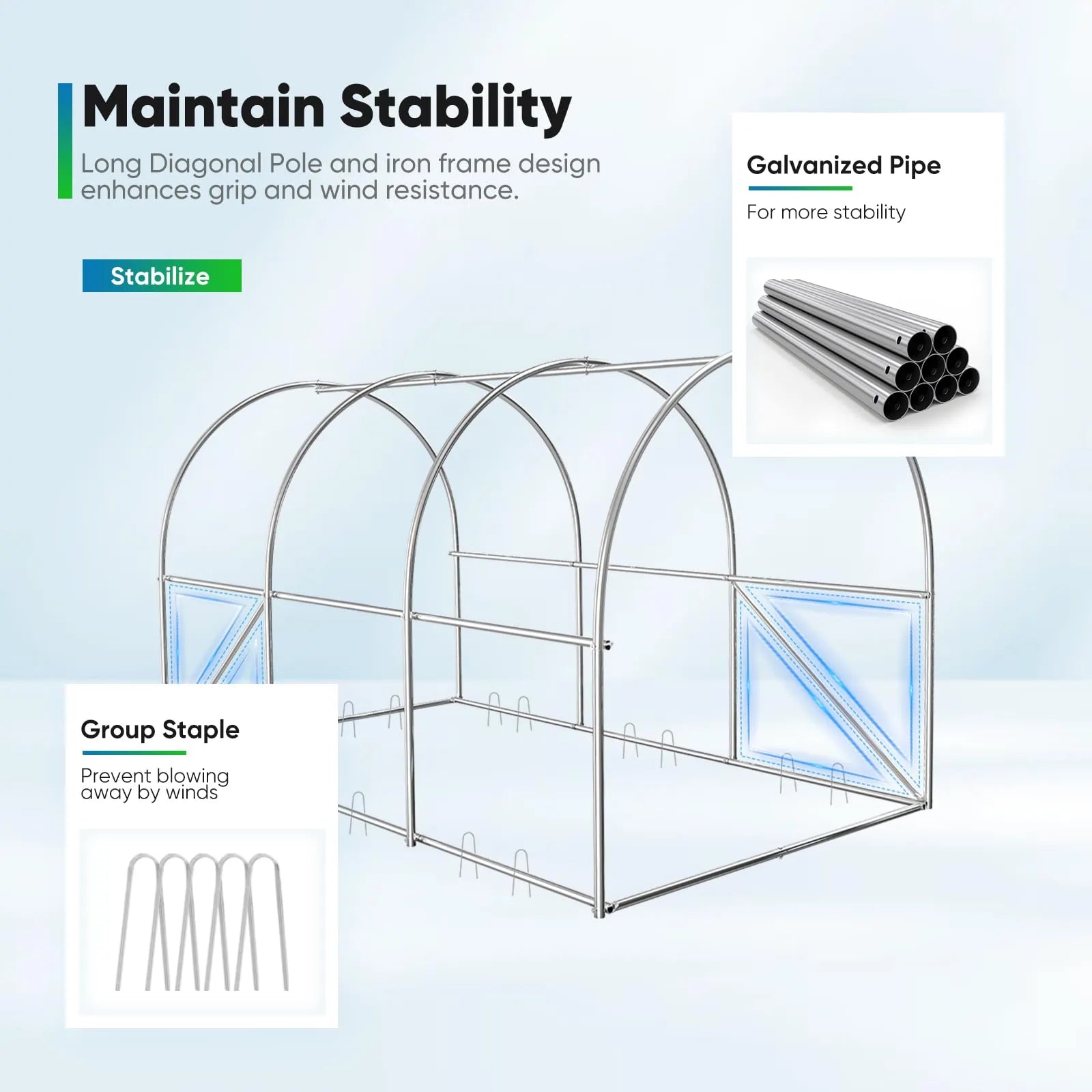 10' x 6.6' x 6.6' Premium Walk-in Greenhouse for Outdoor Gardening - Perfect for Growing Vegetables, Flowers & Herbs in Backyard or Patio