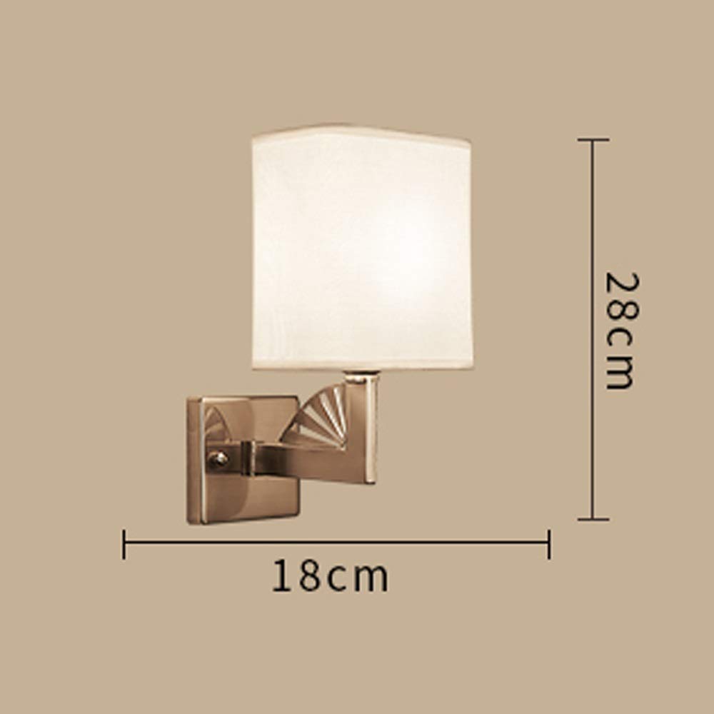 Modern LED Wall Sconce Light - Bedroom Night Lamp with Cloth Cover, E14 Bulb Compatible, Minimalist Wall Mounted Lighting for Bedside, Hallway & Home Decor