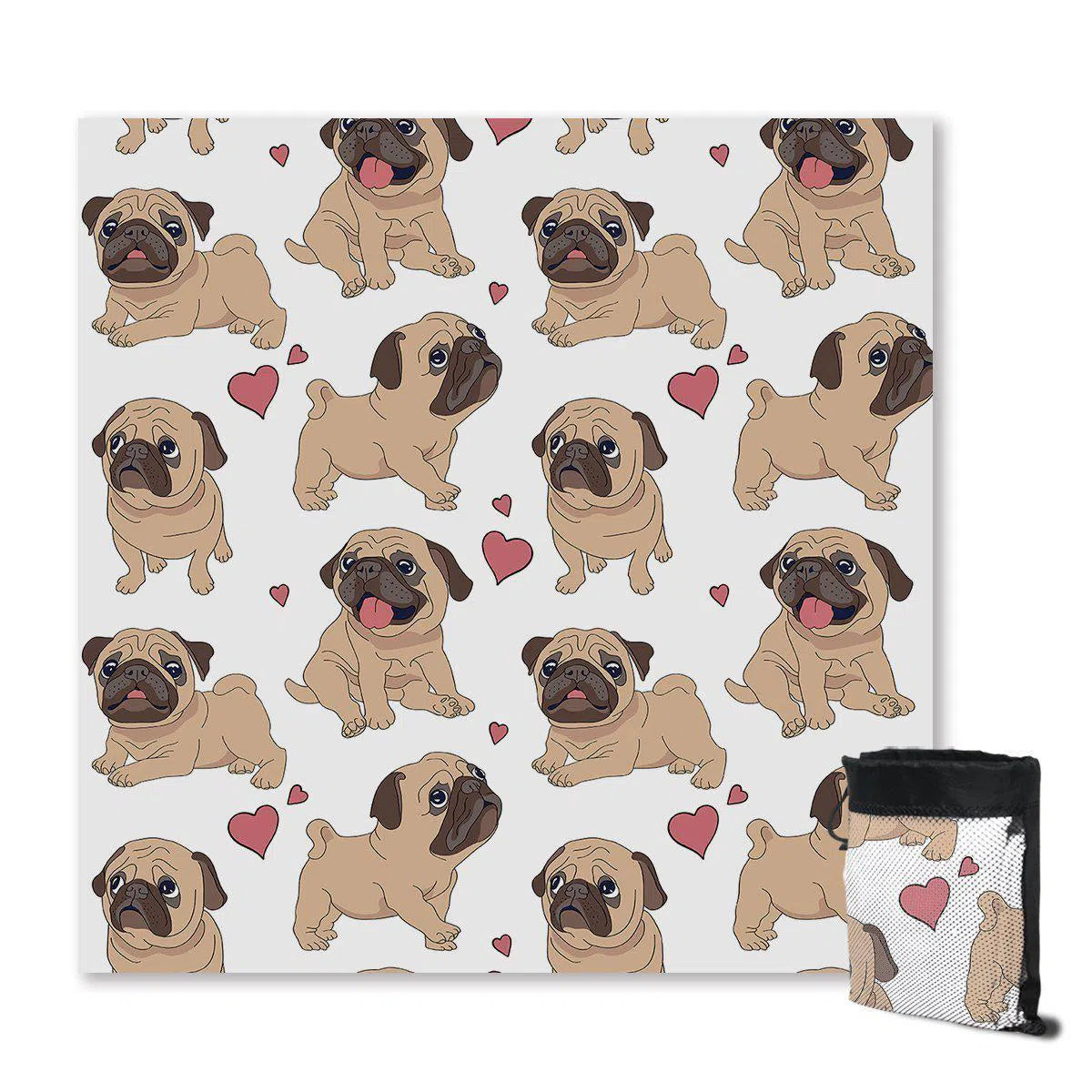 Pug Lover Sand Free Beach Towel - Soft Quick Dry Towel for Dogs, Pets, Beach, Pool, Travel & Outdoor Activities