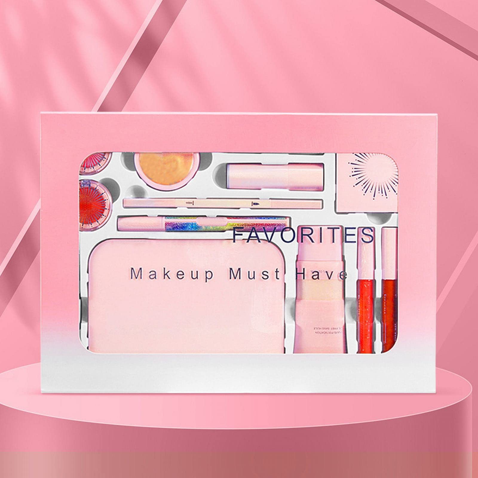 Professional Downtown Lipstick Makeup Kit for Women - Complete Cosmetic Gift Set with Eyeshadow, Brushes & Lip Gloss | Perfect for Daily Makeup, Party Looks & Plumping Lips
