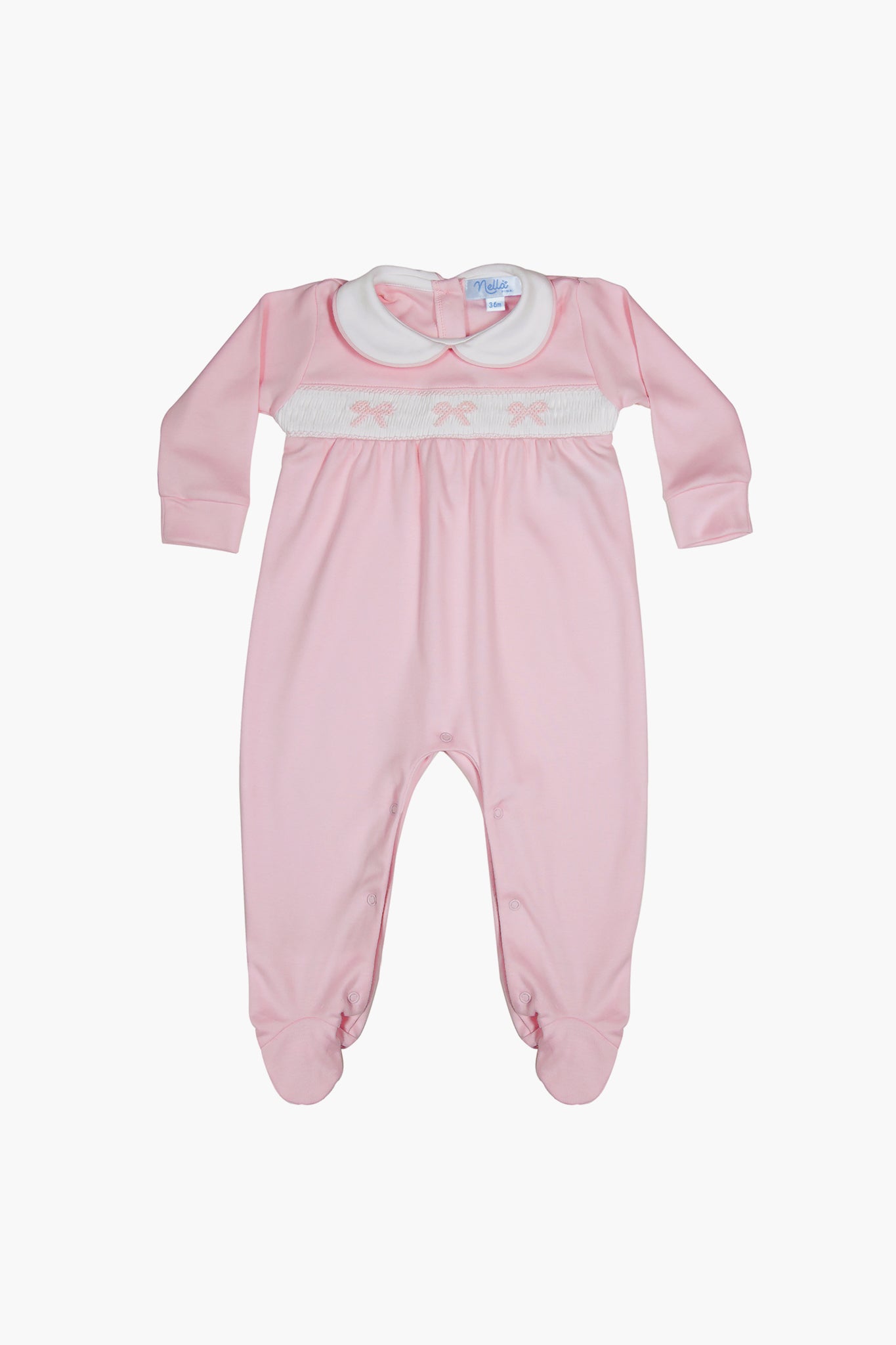Adorable Smocked Bow Baby Girl Footie Pajamas - Soft Cotton One-Piece Sleepwear for Infants & Toddlers - Perfect for Nursery, Playtime & Photo Shoots