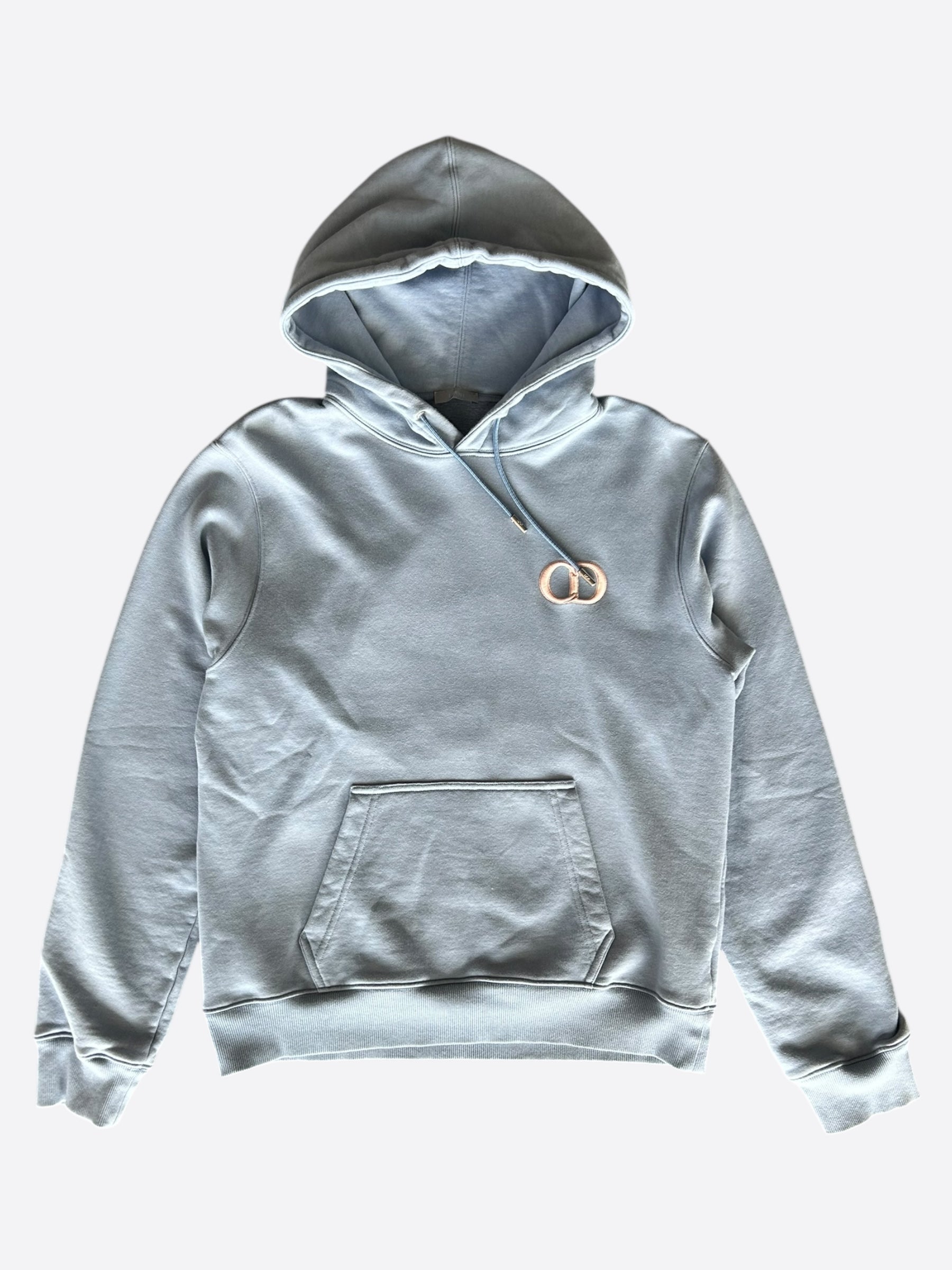 Dior Light Blue & White CD Icon Embroidered Hoodie - Stylish Designer Sweatshirt for Men & Women | Perfect for Casual Wear, Street Fashion & Luxury Outfits
