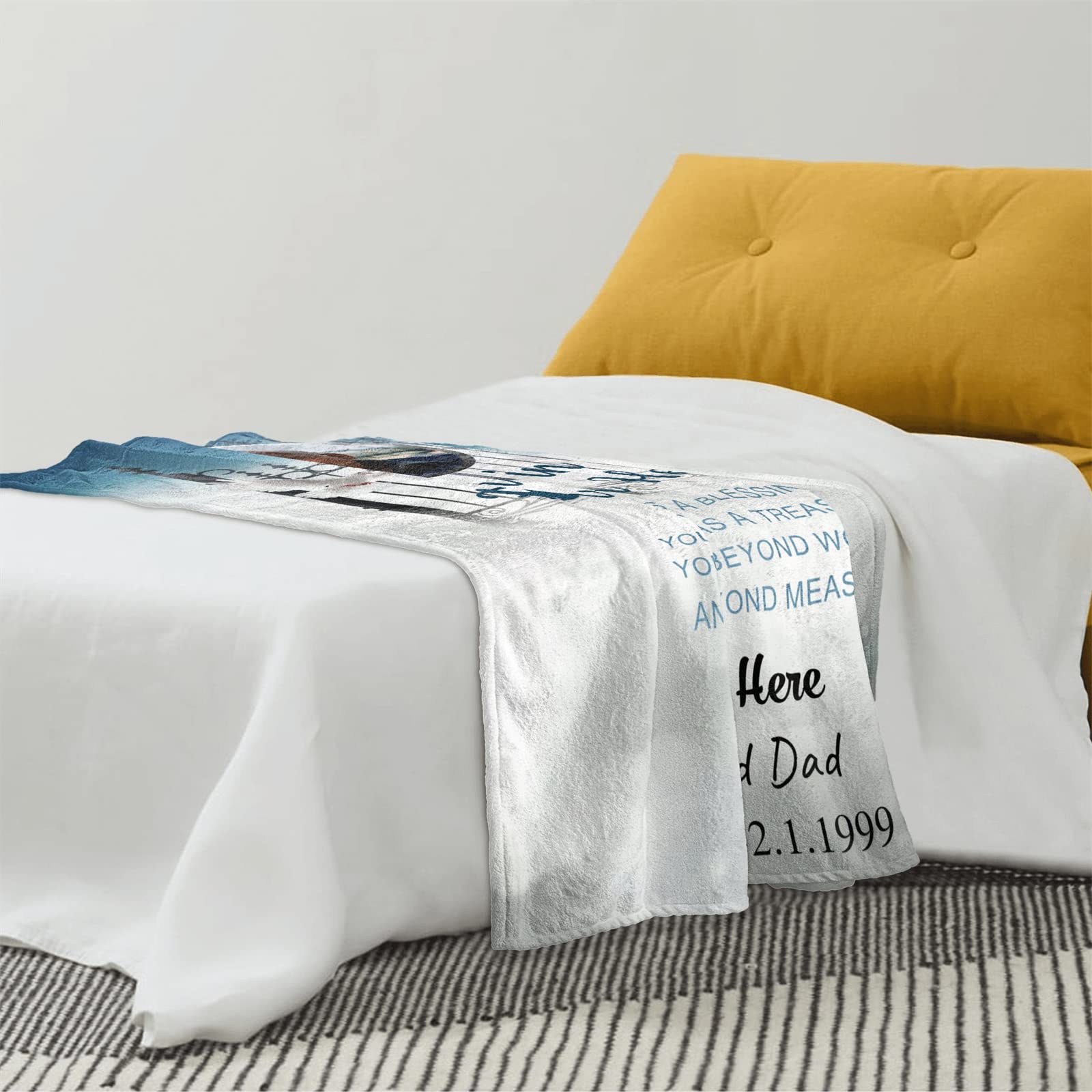 Personalized Memorial Photo Blanket - Custom Sympathy Gift for Loss of Loved One, Bereavement Gift for Father, Mother Remembrance - 60x80 Inch Soft Fleece Throw - Perfect for Comfort, Memorial Services & Healing After Loss