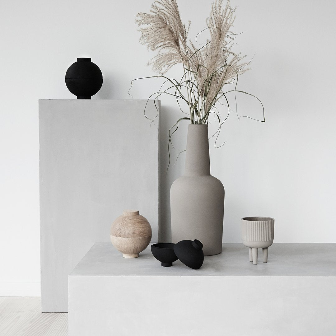 Kristina Dam Studio Dome Vase - Modern Ceramic Home Decor for Living Room, Dining Table & Wedding Centerpieces