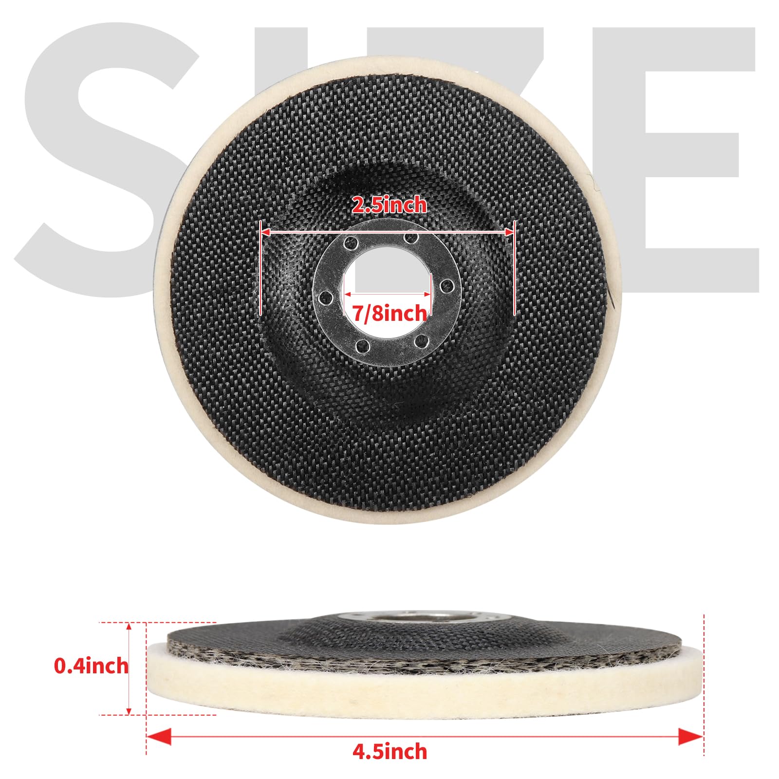 4 1/2 Inch Round Wool Felt Polishing Disc Wheel Pads (5-Pack) - Angle Grinder Buffing & Polishing Pads for Metal, Wood, Car & Auto Body - Perfect for DIY Projects, Metal Restoration & Automotive Detailing