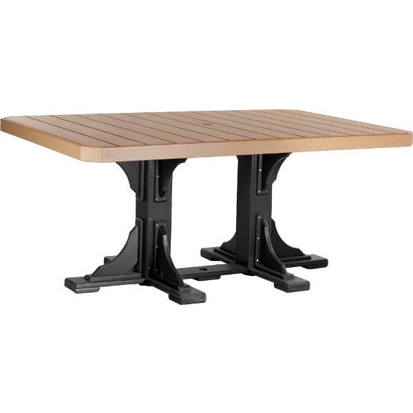 4ft x 6ft Rectangular Folding Table - Poly Plastic Outdoor Picnic Party Table - Portable Lightweight for Camping, BBQs, and Events