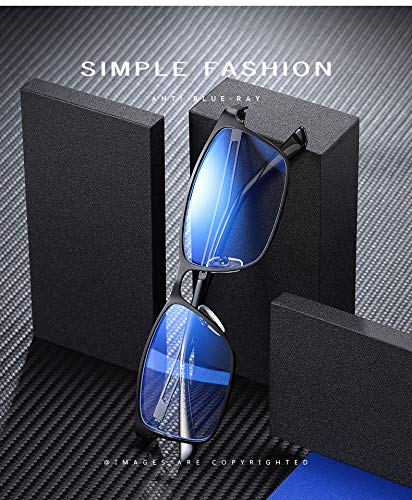 3 Pack Blue Light Blocking Reading Glasses - Metal Full Frame Computer Eyewear for Men - Office & Screen Use