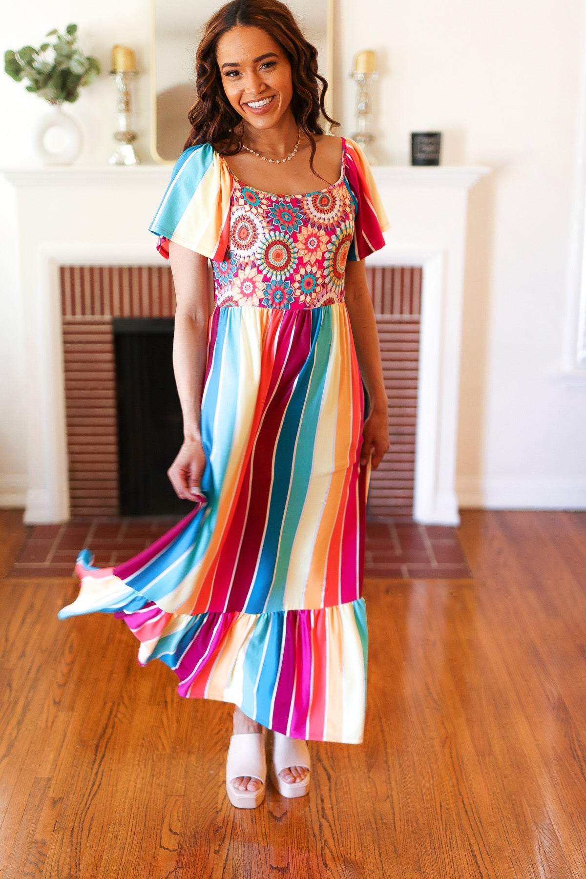 Stylish Fuchsia & Teal Striped Crochet Print Women's Top | Boho Chic Blouse for Summer | Perfect for Beach Vacations & Music Festivals
