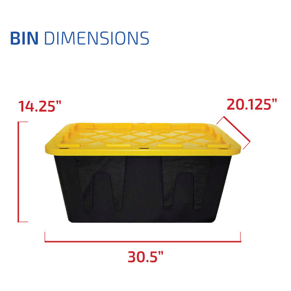 27 Gallon Lockable Storage Bins - Set of 5 | Secure Plastic Storage Containers for Home, Garage & Office Organization
