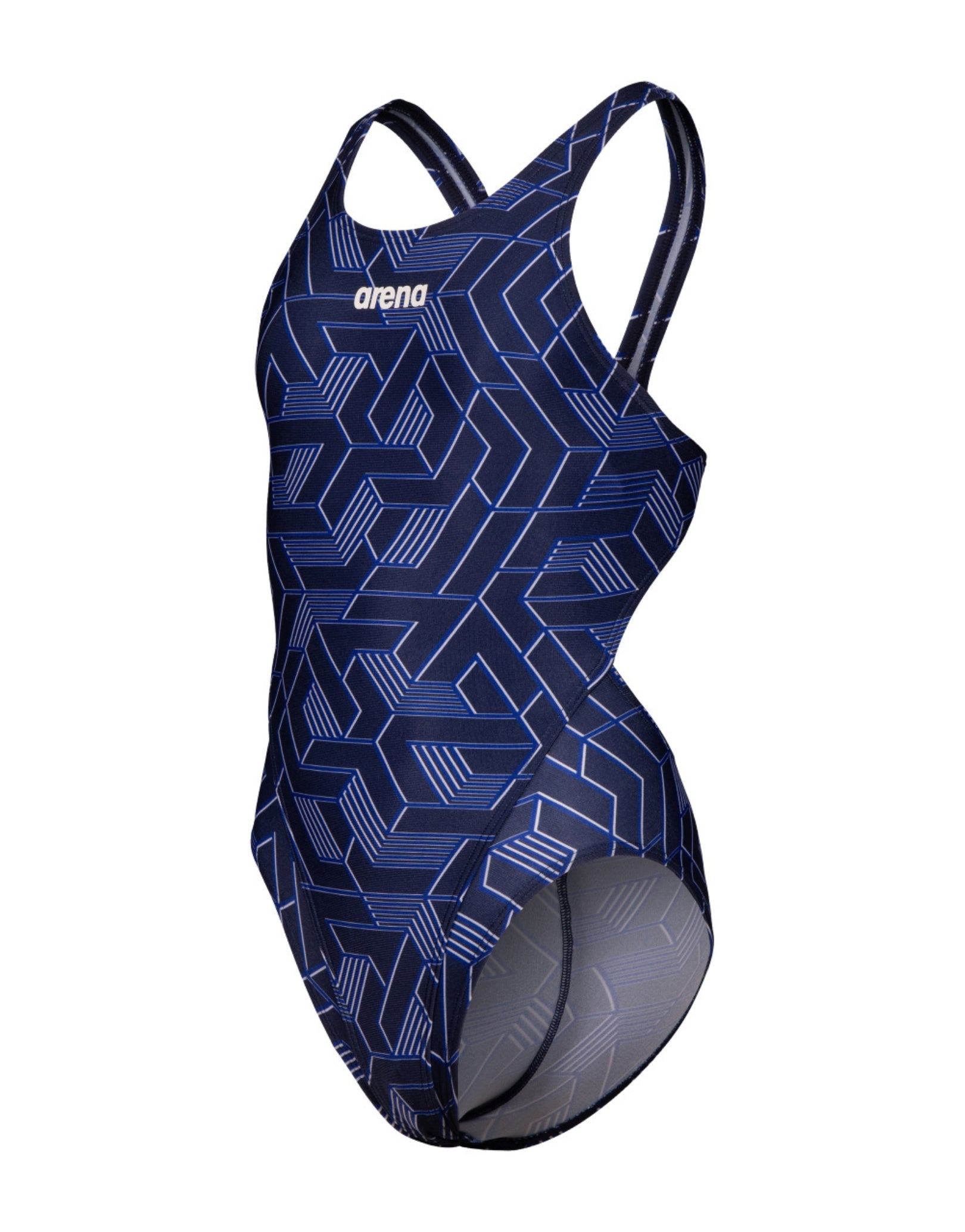 Girls Escape Tech Back Swimsuit - Navy Blue Team Competition Swimwear for Training & Beach Activities
