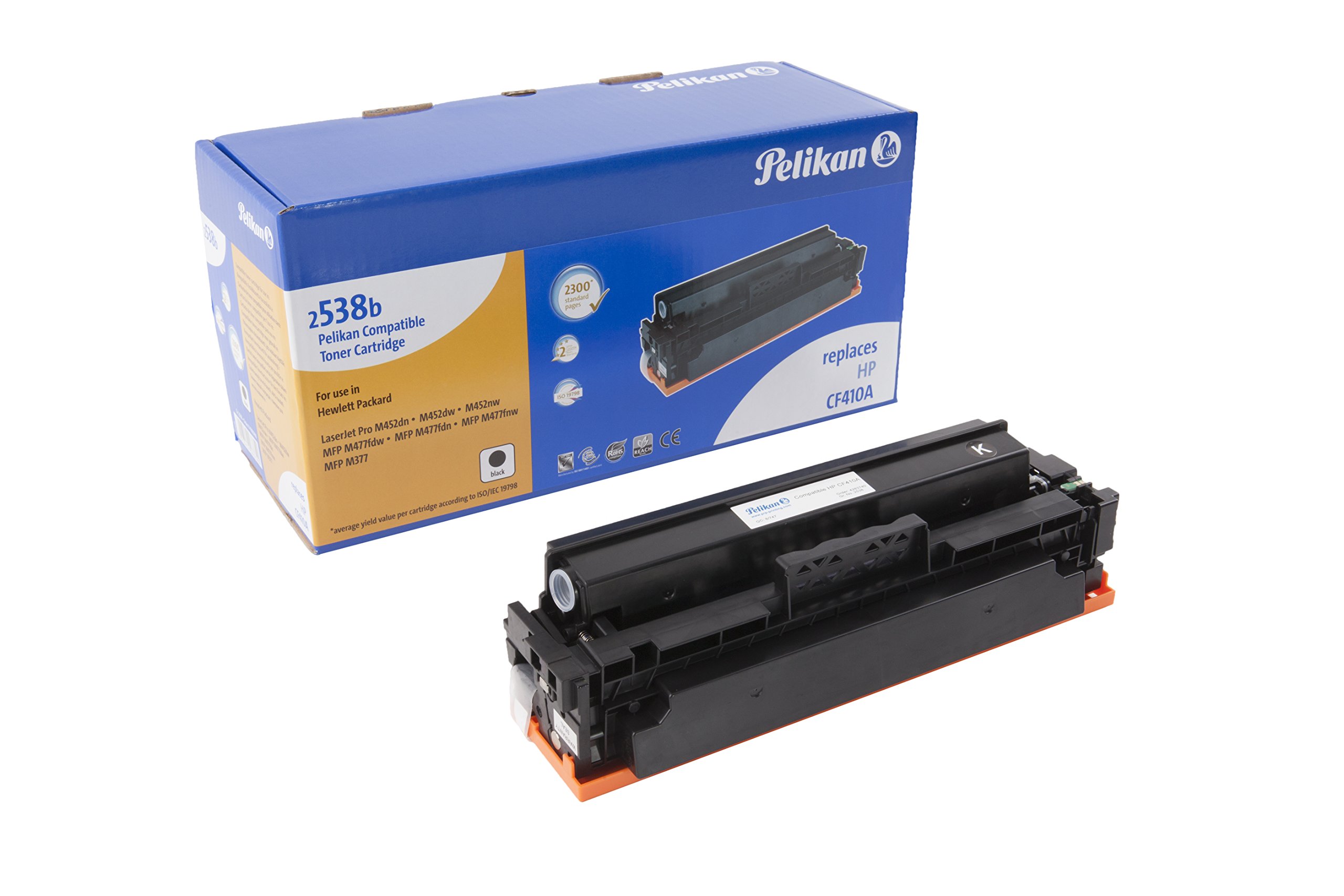 Original HP CF410A Compatible Toner Cartridge Replacement for HP LaserJet Pro M452DN, M452DW, M452NW & MFP M477FDW, M477FDN, M477FNW, MFP M377 Printers - High Yield Black Ink for Office & Home Printing