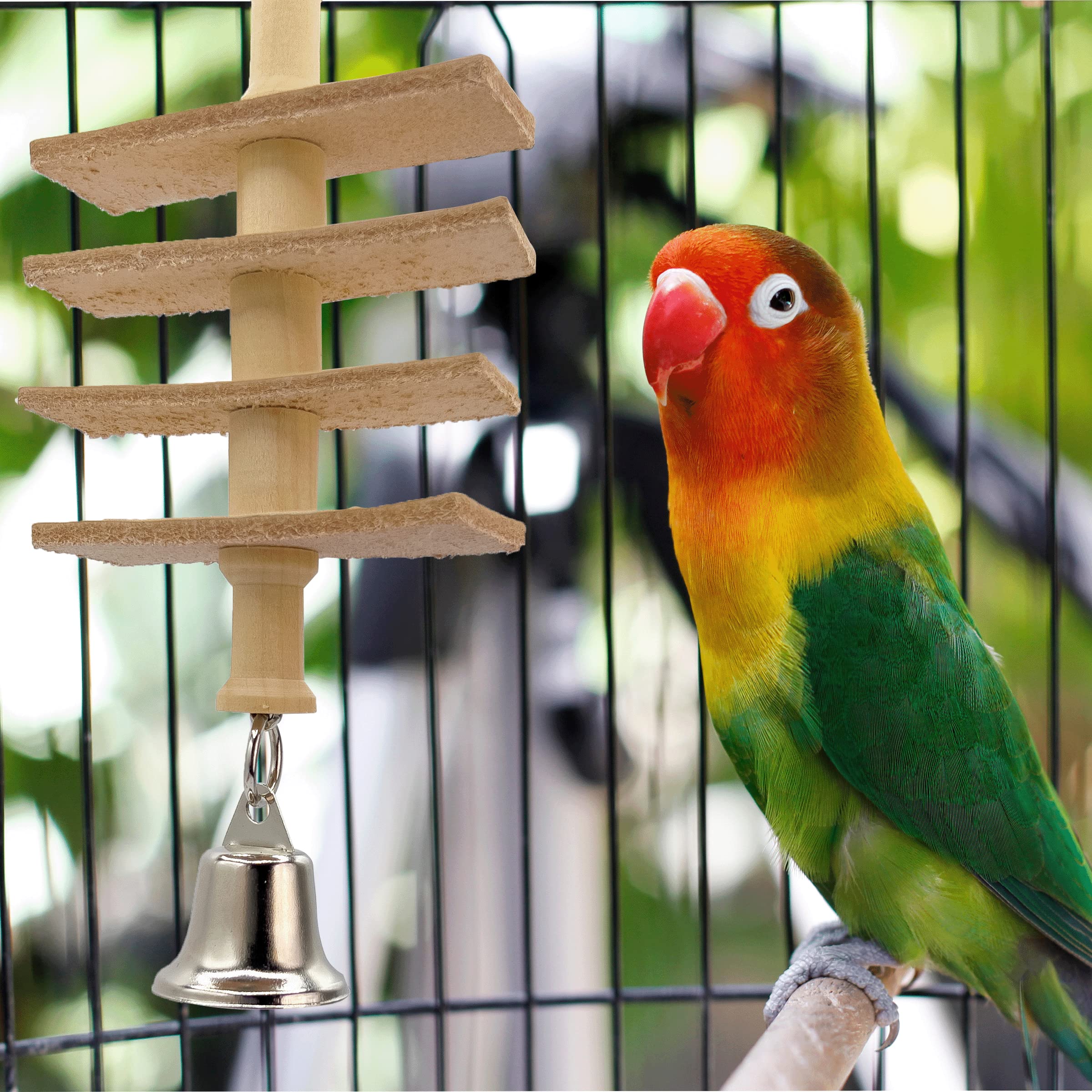 Handmade USA Leather Propeller Toy for Budgies & Parrots - Safe Chewing for Small Birds
