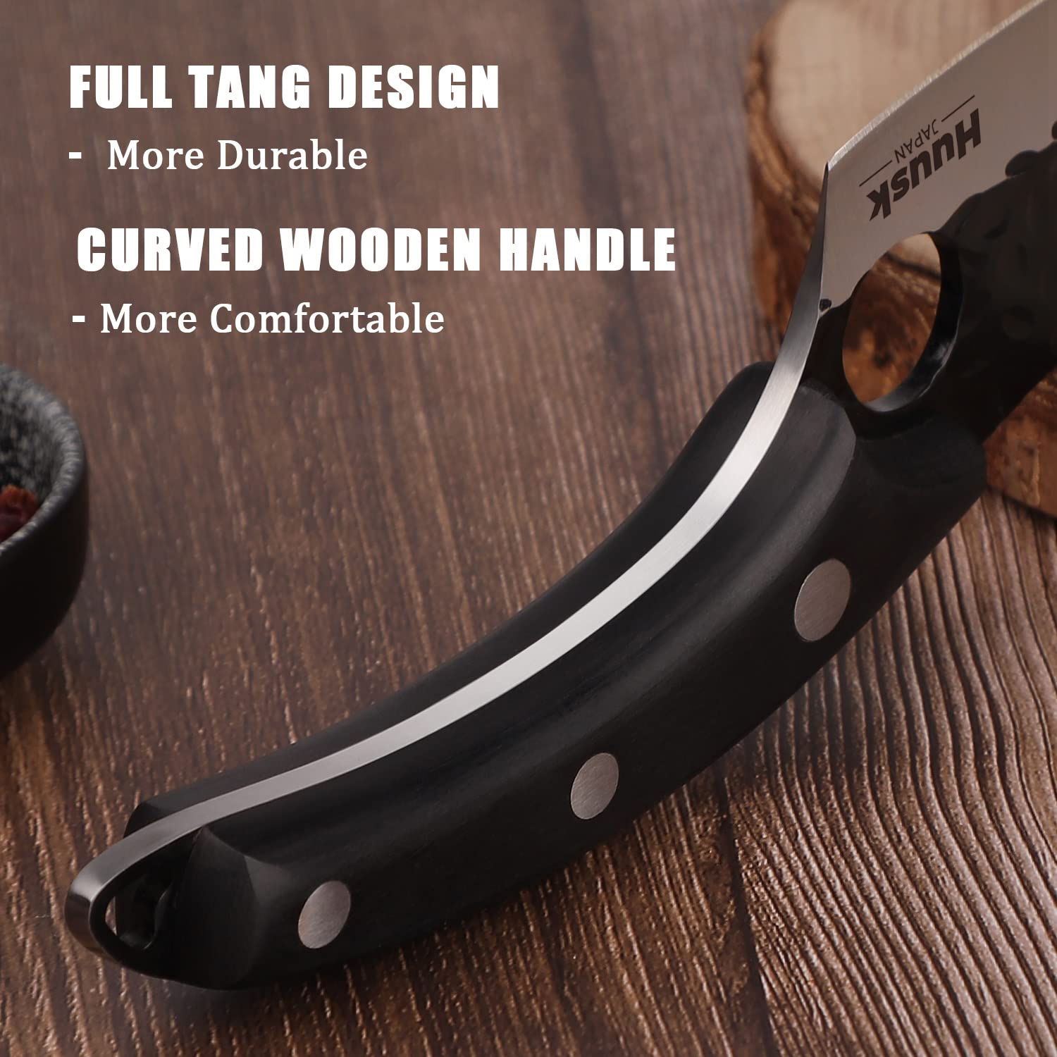Premium Huusk Japanese Chef Knife Set with Leather Sheath - Razor Sharp Kitchen Knives for Cooking, Camping & Outdoor Adventures - Perfect Gift for Men & Home Chefs