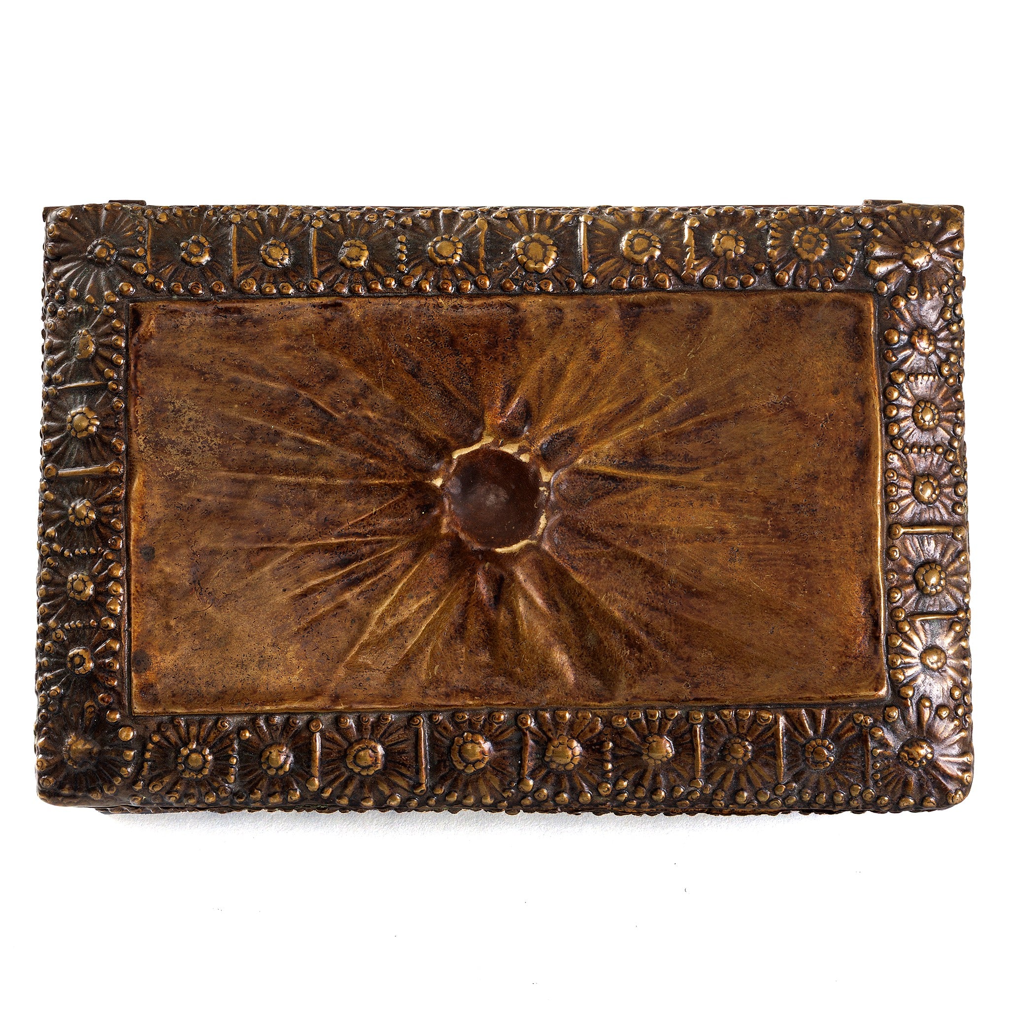 Tiffany Studios New York Lacquered Bronze Volcano Humidor - Premium Cigar Storage Box for Collectors & Luxury Home Decor