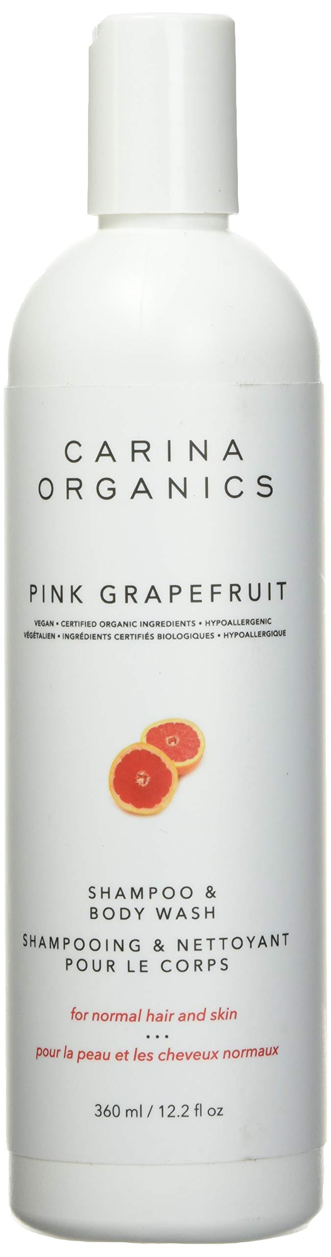 Carina Organics Grapefruit Shampoo & Body Wash - Refreshing Citrus Cleanse for Hair & Skin