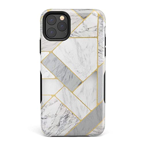 Geo White and Gold Marble