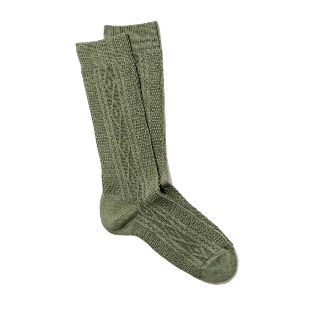 Aran Kaki Sweater for Women - Cozy Cable Knit Pullover - Winter Warm Wool Blend Top - Perfect for Casual Outfits & Cold Weather Fashion