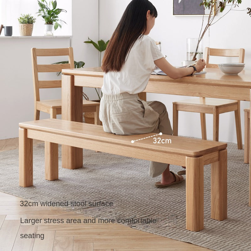 Solid Oak Wood Long Nordic Modern Bench for Living Room, Entryway, or Bedroom - Durable & Stylish Seating Furniture for Home Decor
