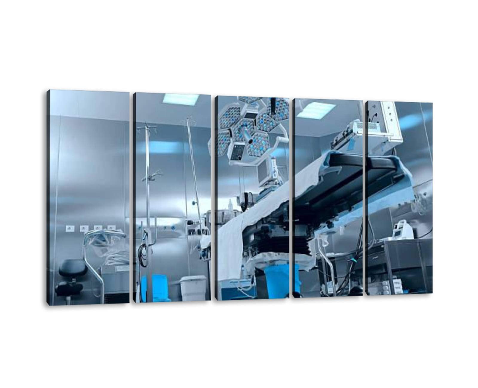 KiiAmy 5-Panel Surgical Operating Room Wall Art - Modern Framed Canvas Prints for Office, Bedroom & Home Decor - Ready to Hang 60x32 Inches - Perfect for Hospitals, Medical Offices & Doctor Gifts