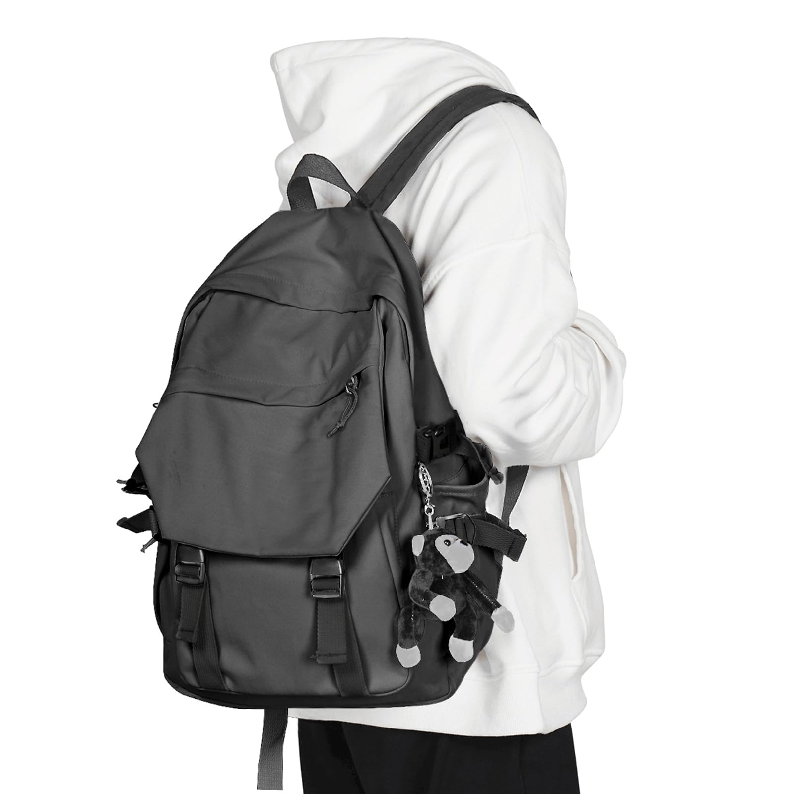 Upgraded Large Casual Daypack - Water Resistant Lightweight Laptop Backpack for Men & Women | College, High School, Travel & Sports Bookbag | Dark Grey Size L | Perfect for Commuting, Campus Life & Outdoor Adventures