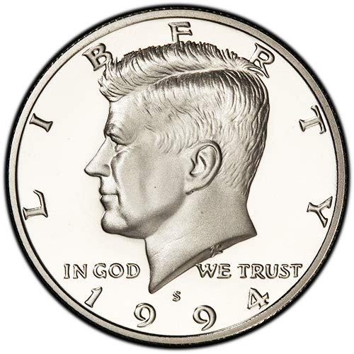 1994 S Clad Proof Kennedy Half Dollar - Choice Uncirculated Coin by US Mint | Rare Collectible Silver Coin for Coin Collectors & Investors | Perfect for Display Cases, Gift Giving & Historical Collections