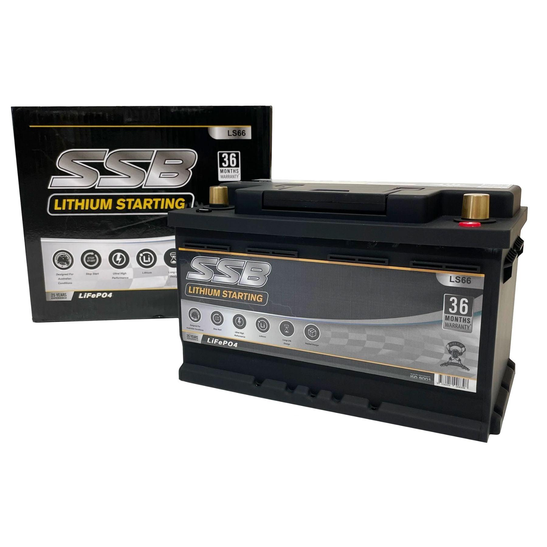 SSB LS66 12V 60Ah 1400CCA Lithium Starting Battery - High Performance Replacement for Cars, Trucks & Marine Vehicles - Perfect for Cold Weather Starts & Heavy-Duty Applications