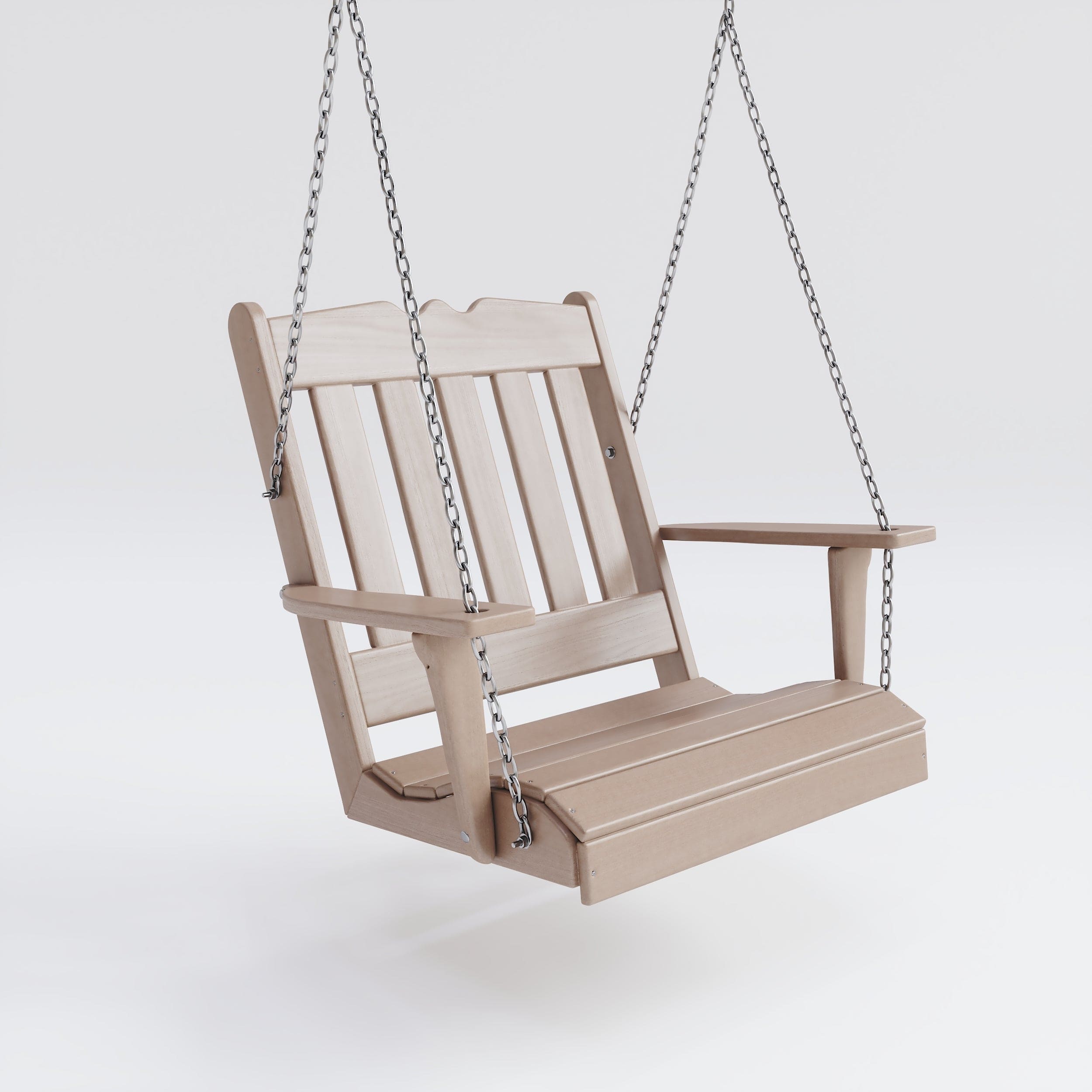 Keystone Amish Co. York Recycled Plastic Swing Chair - Weather-Resistant Weathered Wood Finish - Perfect for Porch, Patio, and Garden Relaxation