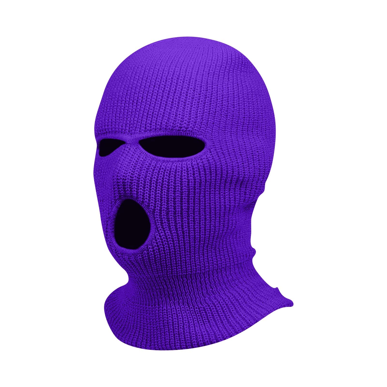 3 Hole Winter Ski Balaclava - Knitted Full Face Cover Mask for Men & Women - Warm Windproof Headwear for Skiing, Snowboarding, Motorcycling & Outdoor Sports