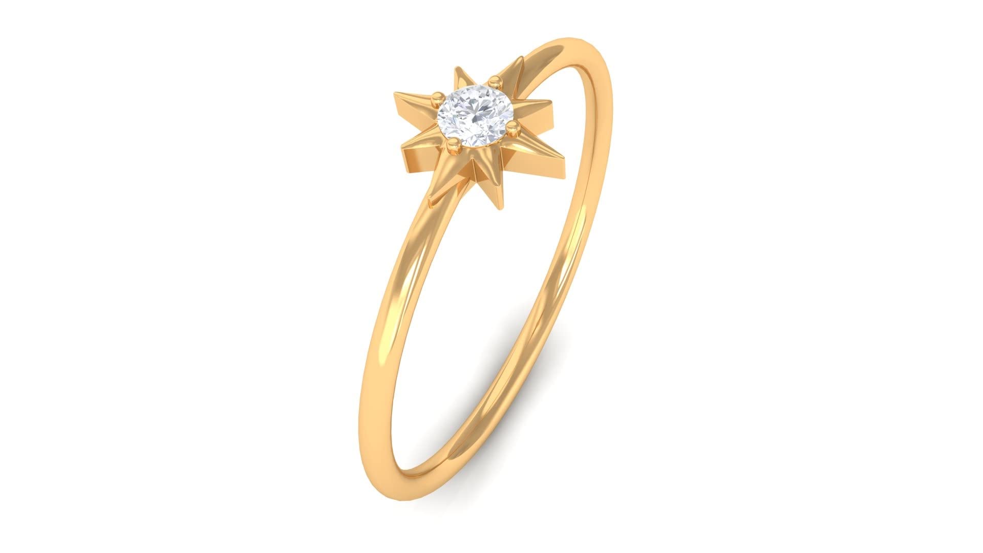 14K Solid Gold Diamond Sunburst Promise Ring for Women - April Birthstone Jewelry - Perfect for Anniversaries, Engagements & Special Occasions