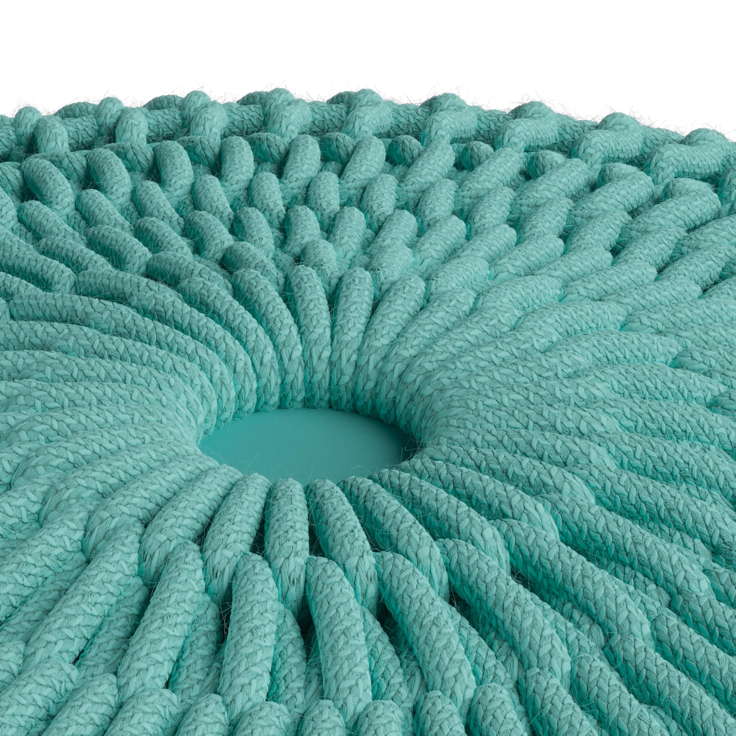 SIMPLIHOME Sonata Boho Round Knitted Pouf - Eco-Friendly Recycled PET Polyester Ottoman for Indoor & Outdoor Use - Perfect for Living Room, Bedroom, Nursery Decor - Cozy Seating & Footrest for Relaxation