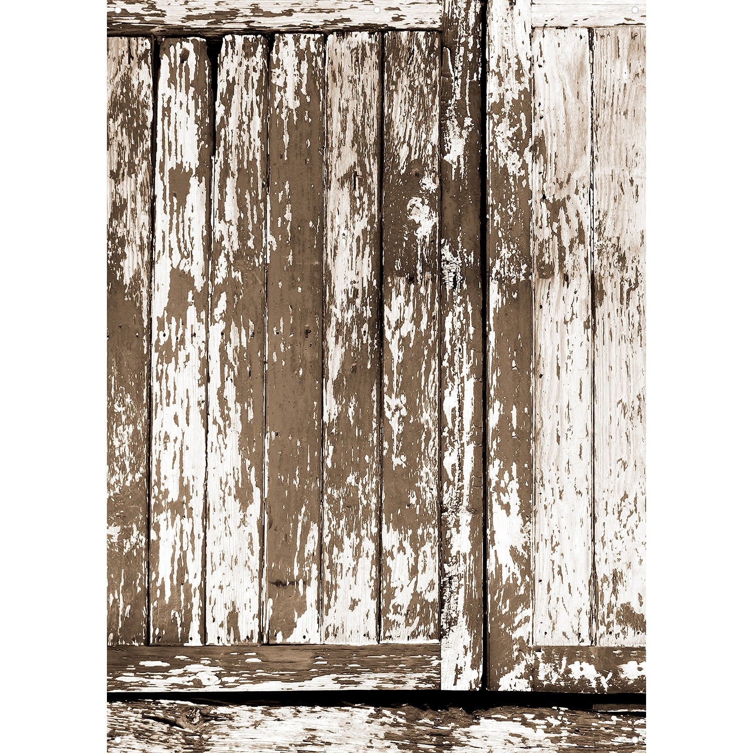 X Drop Vinyl Backdrop - Rustic Wood Door Panel (5' x 7') - Perfect for Photography, Weddings, and Home Decor