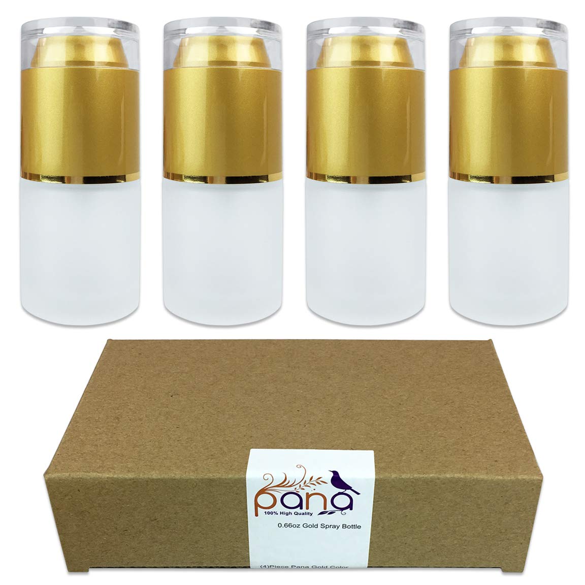 Premium Refillable Gold Frosted Glass Spray Bottles (20ml, 4-Pack) with Fine Mist Atomizer - Travel-Friendly for Perfume, Essential Oils, Aromatherapy & DIY Beauty Products | Perfect for Home, Salon & On-The-Go Use
