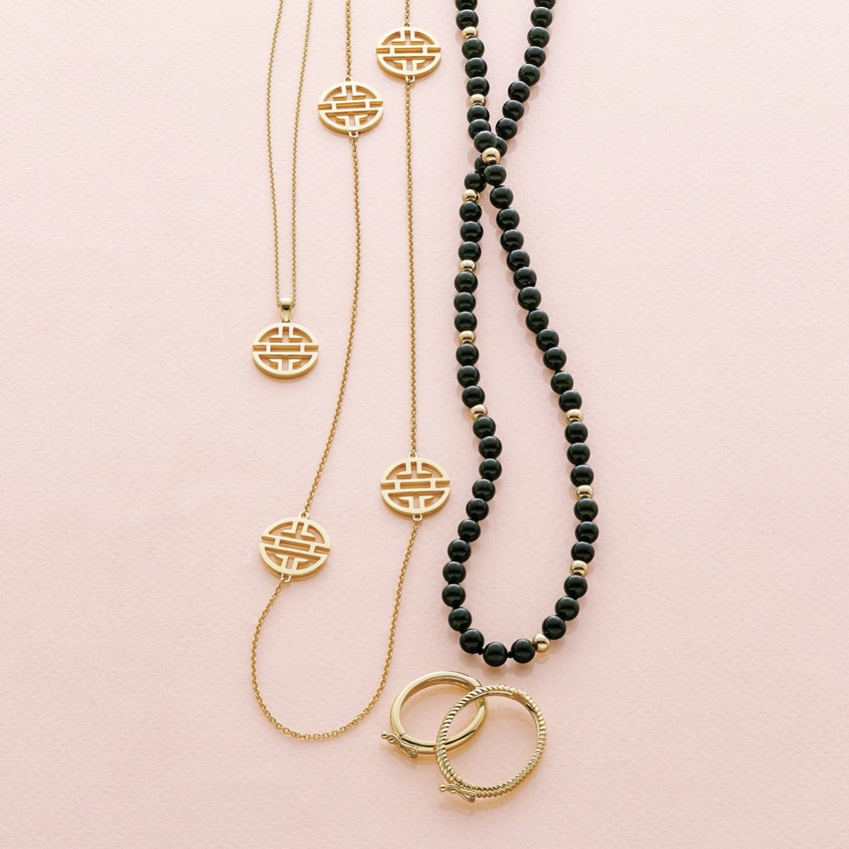 Elegant 6-Station Gold Longevity Necklace for Women - Perfect for Gifts, Weddings & Special Occasions