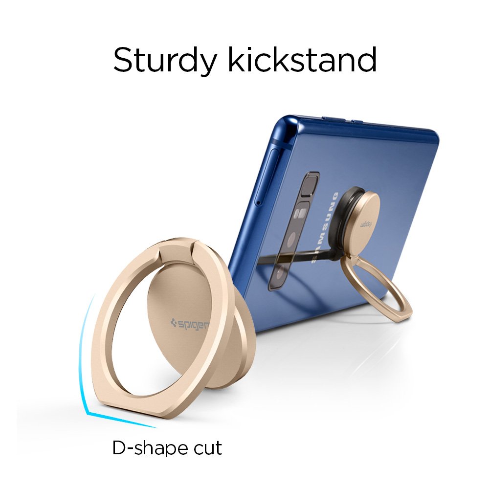 Spigen Style Ring 360 - Universal Phone Grip, Stand & Holder for All Smartphones & Tablets | Compatible with Magnetic Car Mount | Champagne Gold | Perfect for Driving, Watching Videos & Hands-Free Use