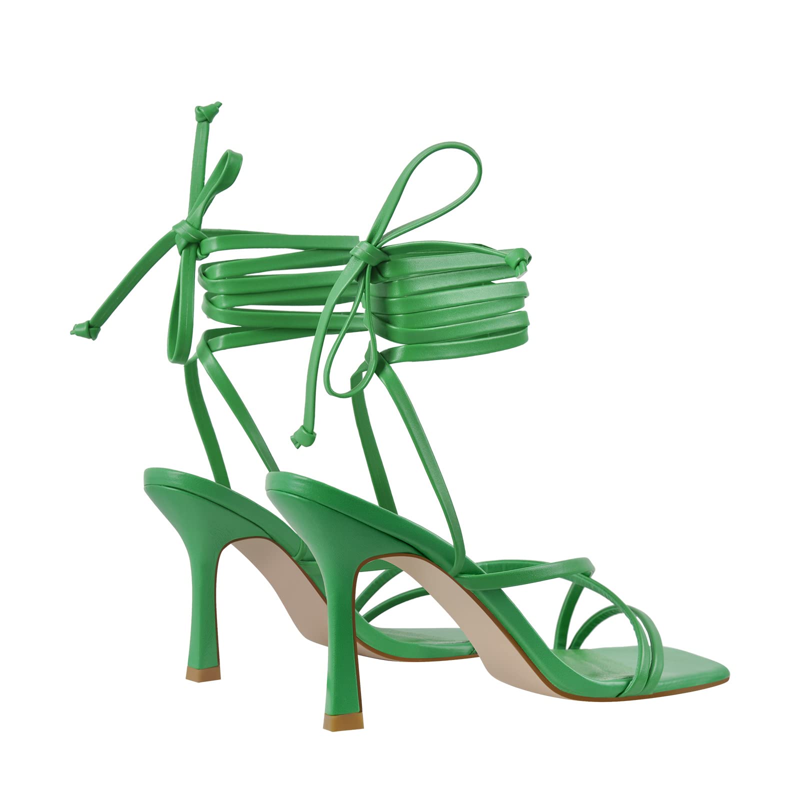LISHAN Women's Stiletto High Heels Strappy Lace Up Sandals - Sexy Pointed Toe Pump Shoes for Party, Wedding & Evening Events - Comfortable Dress Heels for Women