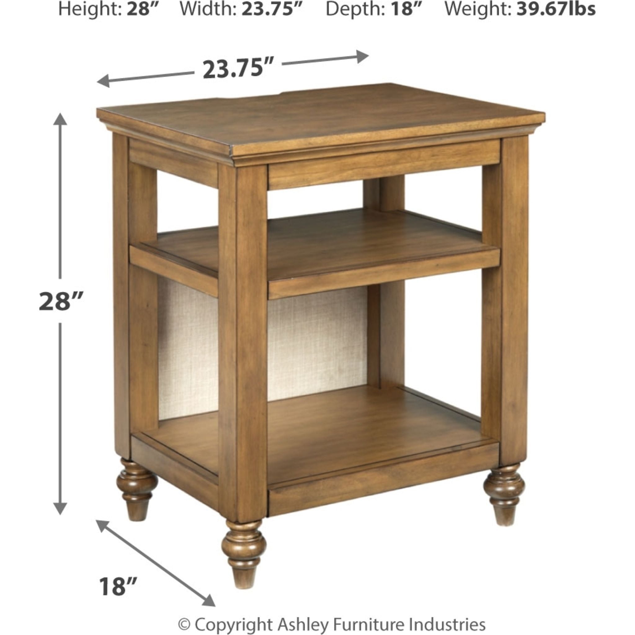 Brickwell Accent Table - Beige & Brown Wooden Side Table for Living Room, Bedroom, or Office Decor