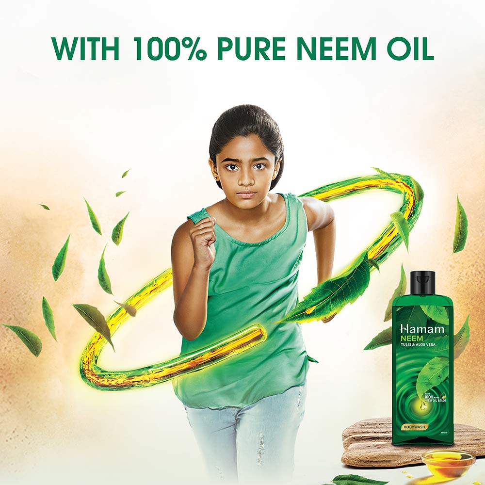 Hamam Neem Tulsi & Aloe Vera Body Wash 250ml - Ayurvedic Herbal Cleanser for Healthy Skin | Perfect for Daily Shower & Post-Workout Refreshment