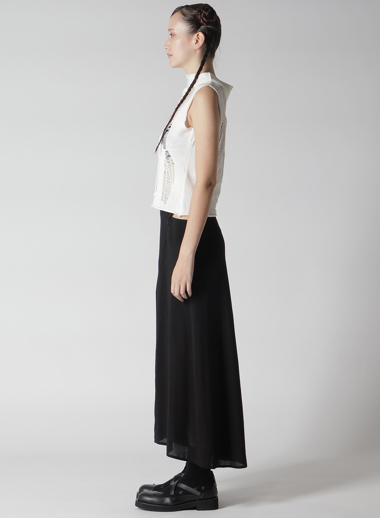 CRUSH PLAIN STITCH CRUSHED SLEEVELESS KNIT TOP - Women's Fashion Casual Summer T-Shirt for Beach, Party & Everyday Wear