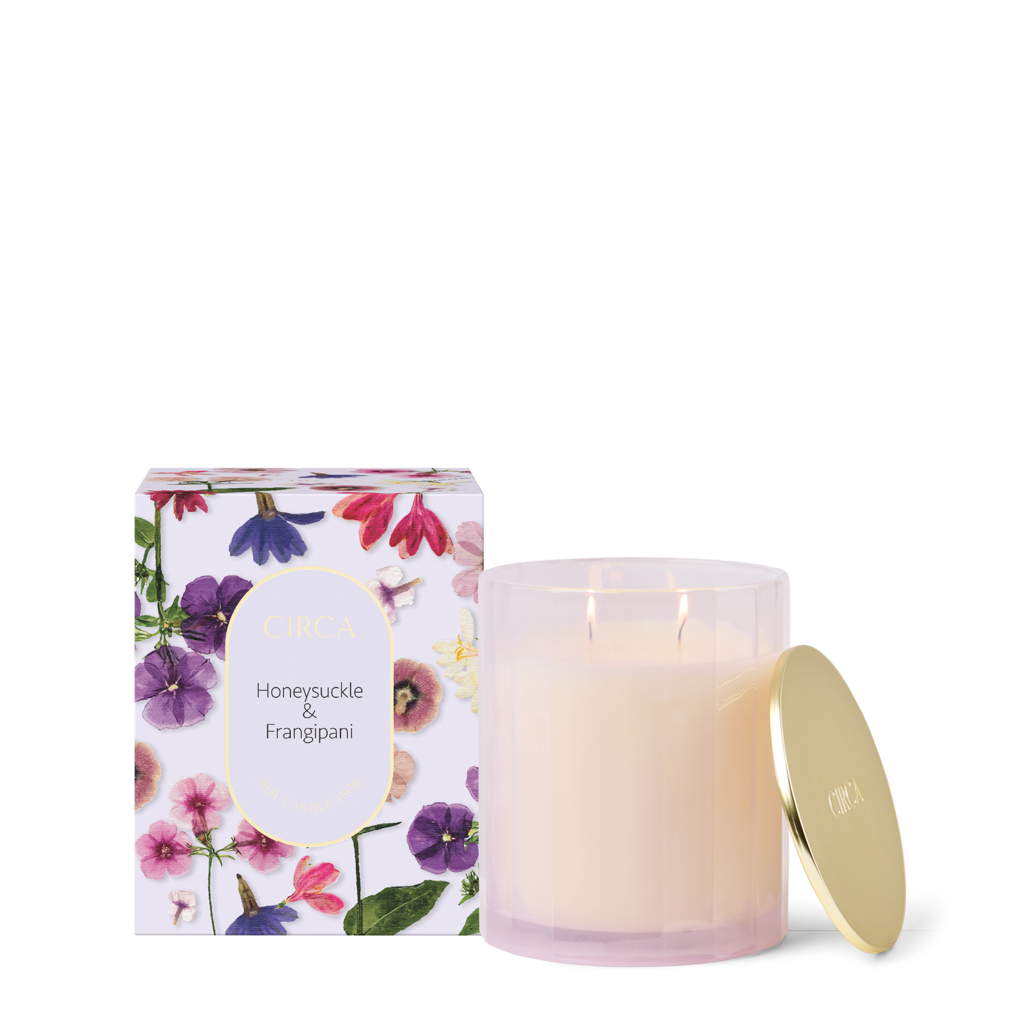 Honeysuckle & Frangipani Scented Candle - Natural Soy Wax Aromatherapy Candle for Relaxation, Meditation & Home Decor - Perfect for Bedroom, Bathroom & Living Room