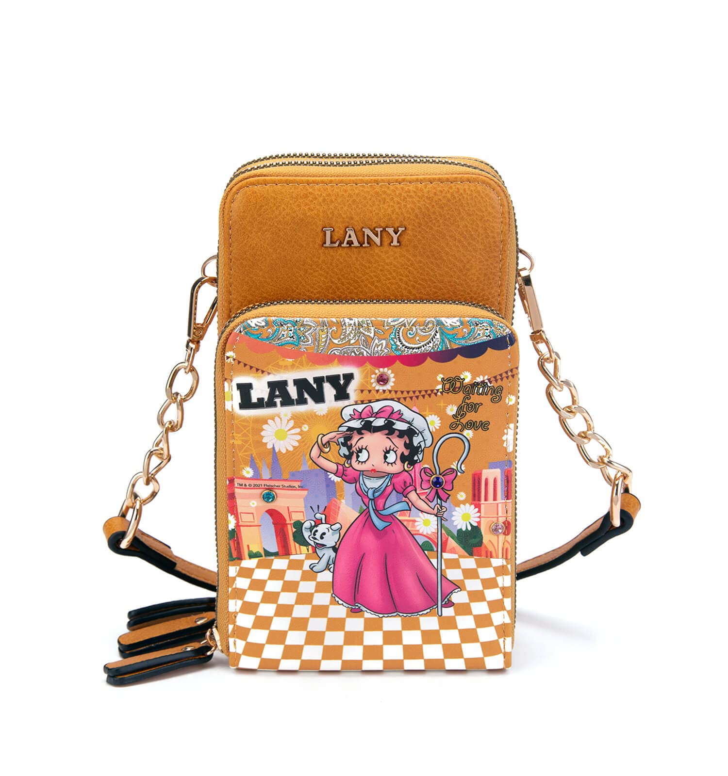Betty Boop Paris Faux Leather Phone Wallet Crossbody Purse for Women - Stylish RFID Blocking Clutch with Wristlet Strap for Travel, Shopping & Everyday Use