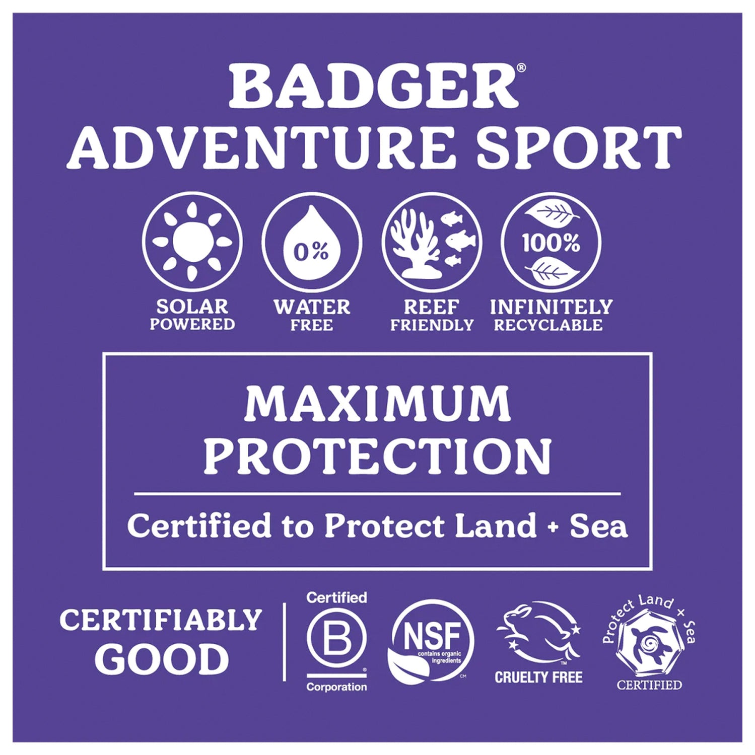 Badger SPF 50 Sport Mineral Sunscreen - Broad Spectrum Water Resistant Sunscreen for Active Outdoor Sports & Daily Protection