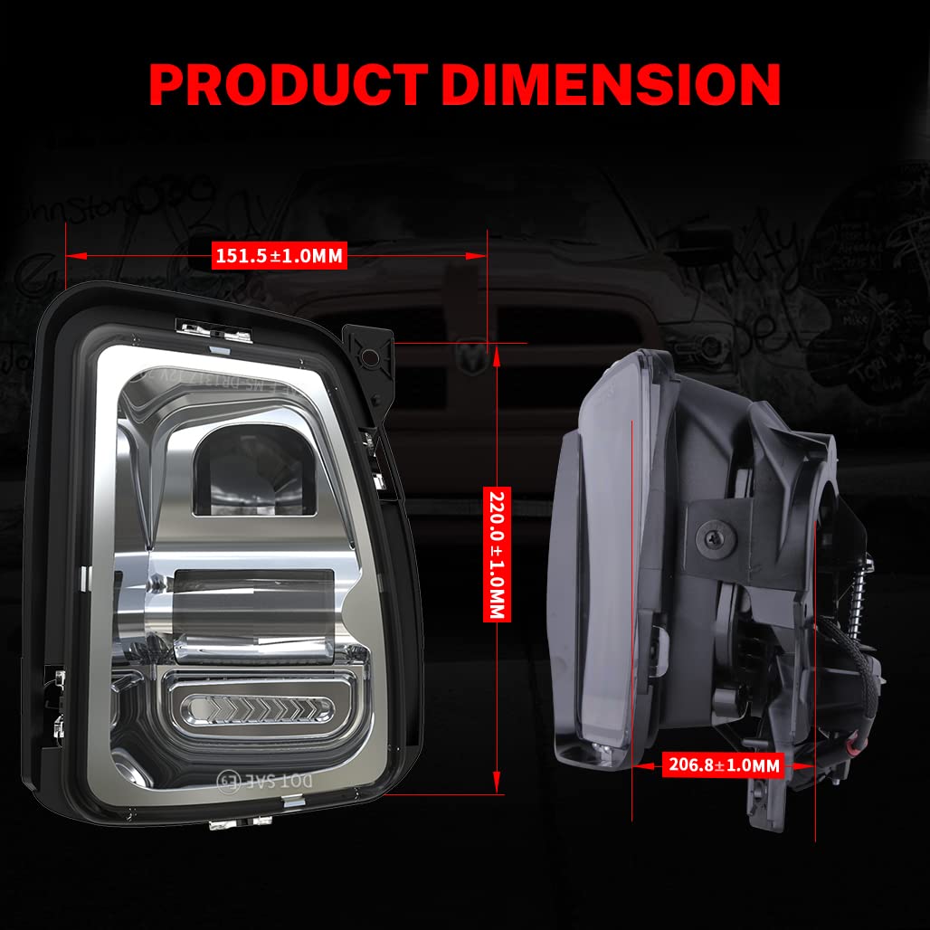 Z-OFFROAD Upgraded LED Fog Lights for Dodge Ram 1500 (2013-2018) - Durable Bumper Driving Fog Lamp Replacement - 1 Pair Silver - Perfect for Off-Roading, Night Driving & Extreme Weather Conditions