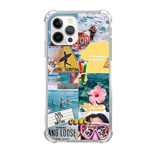 iPhone 12 Pro Max Case - Summer Beach Surfing Aesthetic Slim Shockproof TPU Bumper Protective Cover | Perfect for Beach Vacations, Pool Parties & Summer Travel (Dolosflap009)