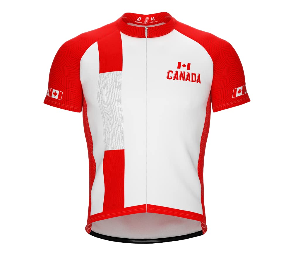 ScudoPro Men's Canada Heritage Cycling Jersey - Breathable, Moisture-Wicking Bike Shirt for Road & Mountain Biking - Perfect for Outdoor Cycling, Racing & Training