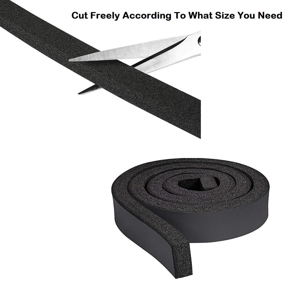 1x1 Inch Foam AC Insulation Seal Tape - 6.5 Feet Non-Adhesive Weather Stripping for Air Conditioners & Windows | Heavy Duty NBR+PVC Material | Perfect for HVAC, Home Insulation & Energy Efficiency